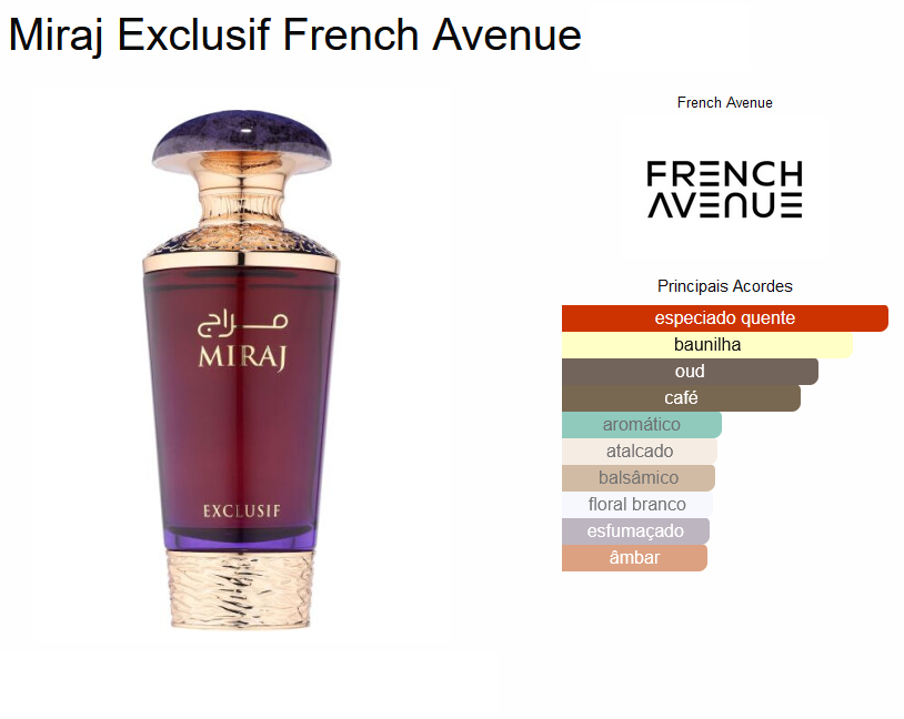 Miraj Exclusif | 100ml - French Avenue (Fragrance World)