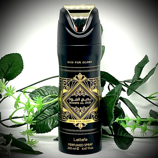 Spray corporal perfumado Bade'e Al Oud for Glory | 200 ml - Leche de cabra 