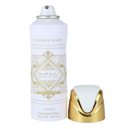 Spray corporal perfumado Honor &amp; Glory de Bade'e Al Oud | 200 ml - Leche de cabra 