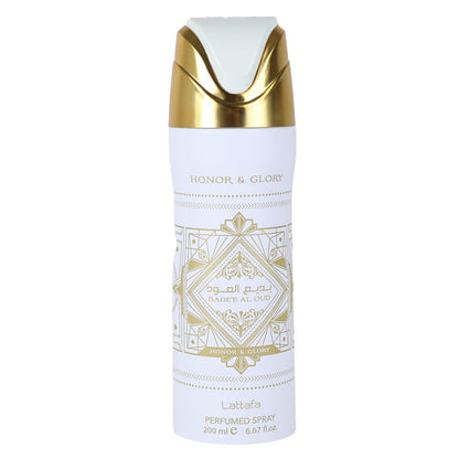 Spray corporal perfumado Honor &amp; Glory de Bade'e Al Oud | 200 ml - Leche de cabra 