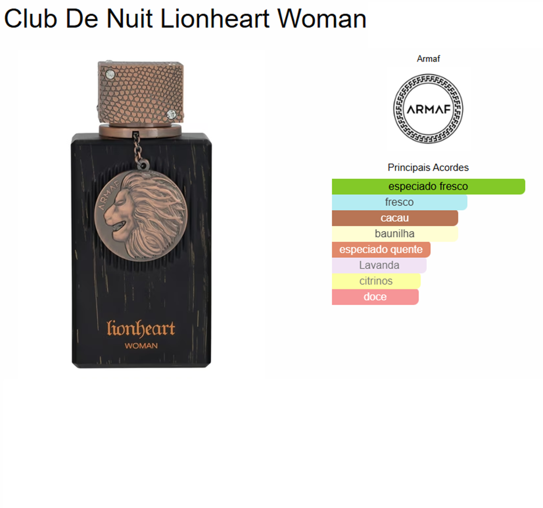Club de Nuit LionHeart Woman 100ml – Armaf – imagem 2