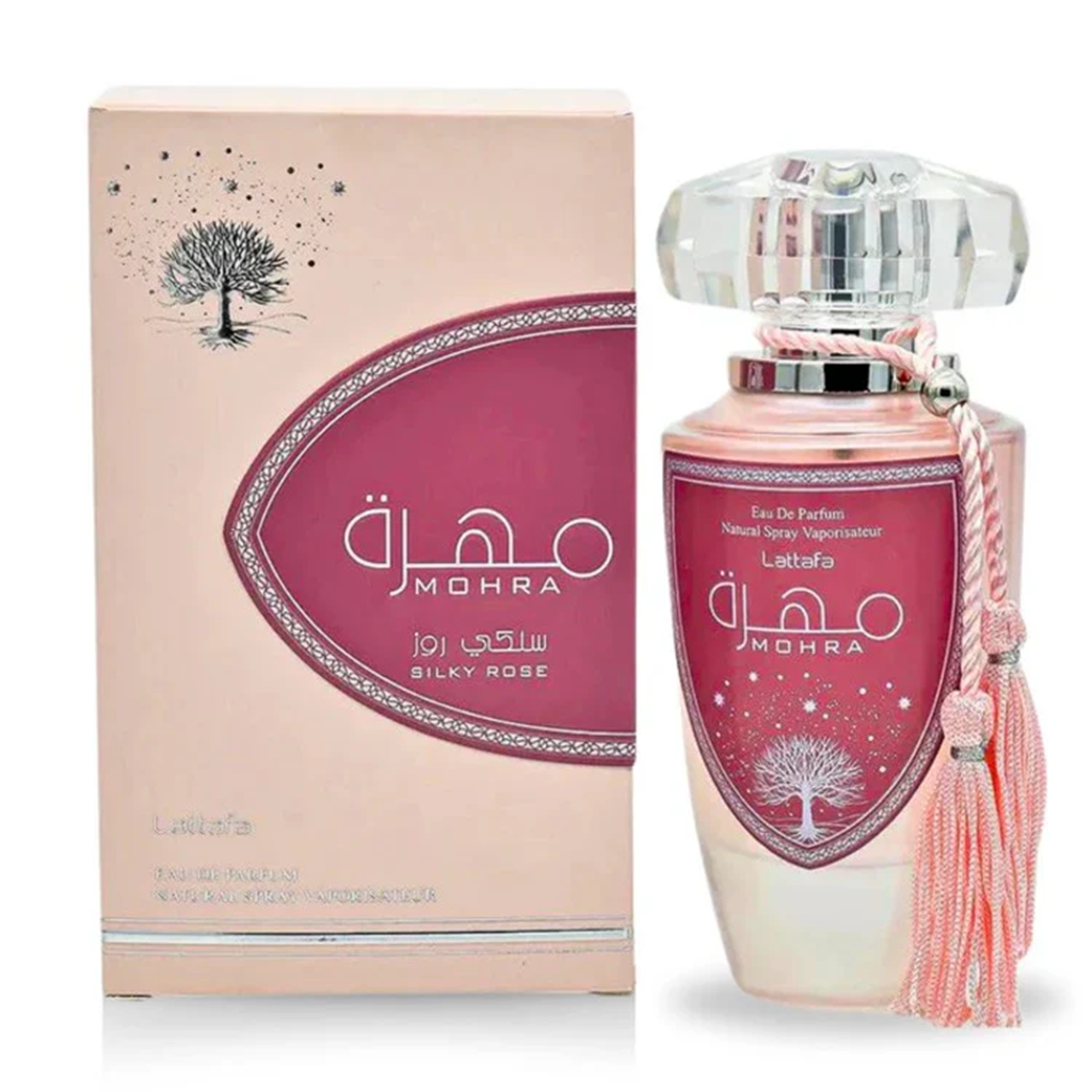 Lattafa Mohra Silky Rose EDP 100 ml – floral baunilhado feminino